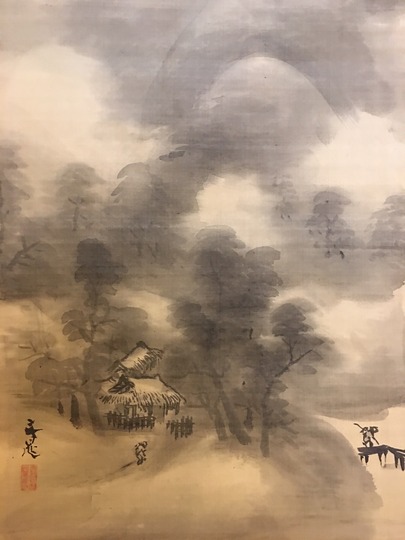 【真作】苔地/松山図/山水図/横物/掛軸/名家伝来/AC-606 真作】静雪/蓬莱山/高砂図/山水図/祝事山水図/掛軸/名家伝来/AC