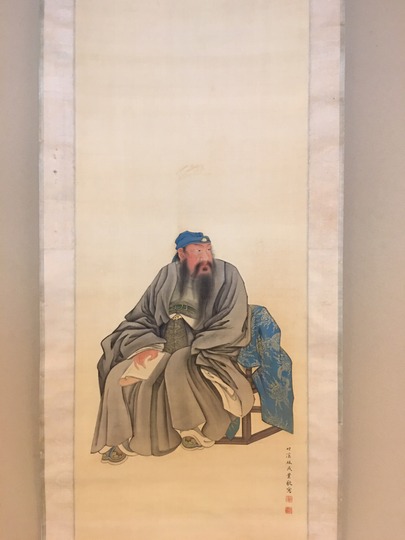 2203_02◇掛軸 『中林竹渓 人物図』極箱 江戸明治 南画家 中国唐