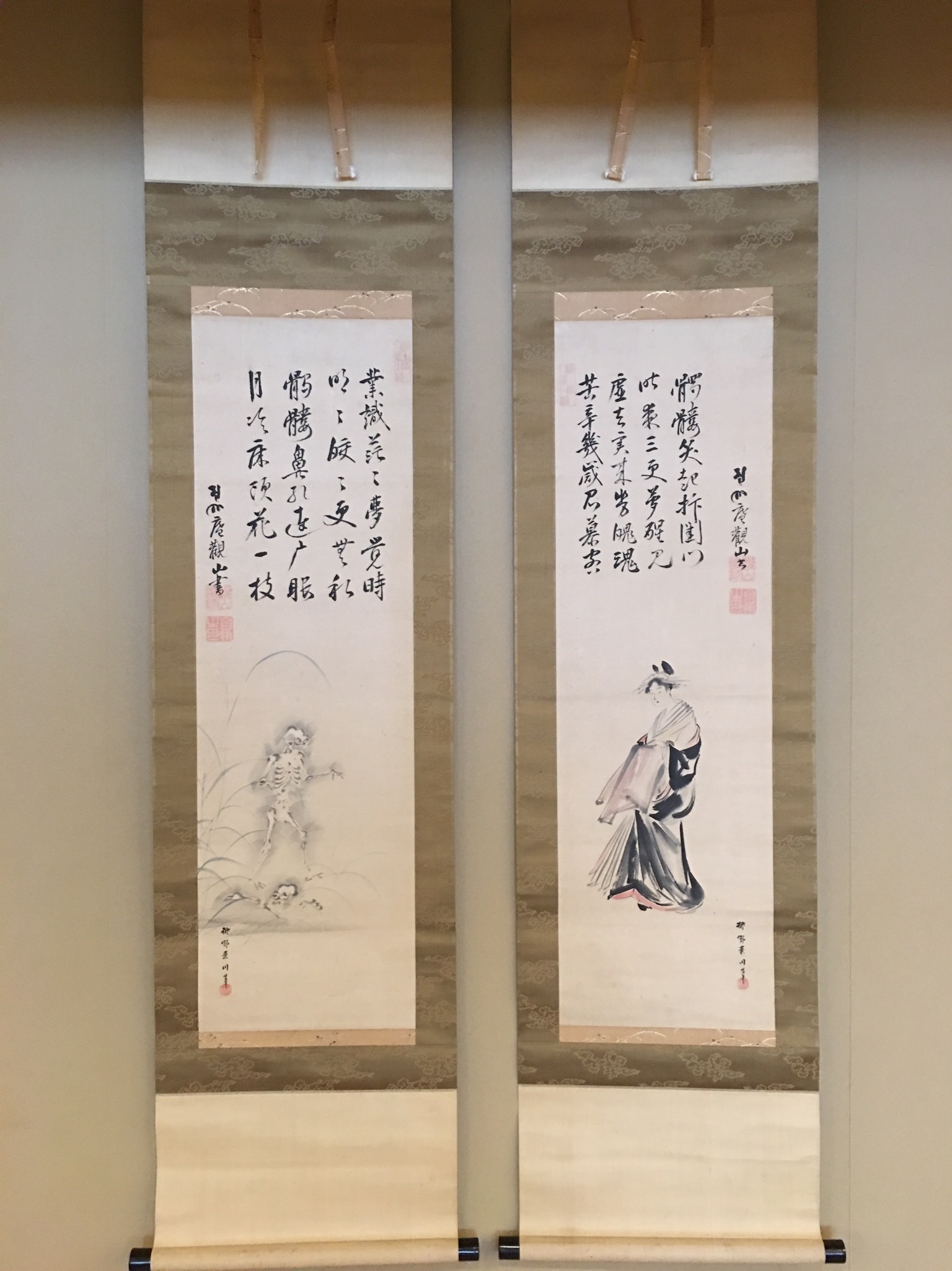 真作/狩野古信/柳に唐美人図/楊貴妃図/布袋屋掛軸HC-673 狩野雪信 唐美人図｜古美術・掛け軸の販売・買取・鑑定-松本松栄堂