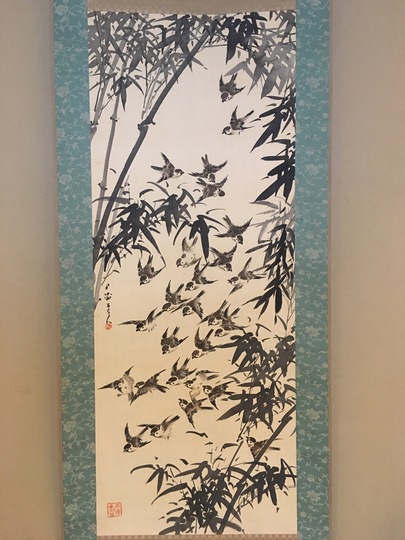 掛け軸 竹と雀 骨董品 古美術 美術品 - メルカリ