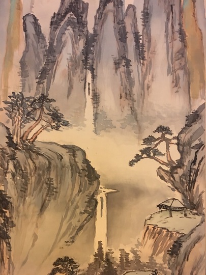 【真作】大西圭斎/秋景山樵図/山水図/深山帰樵図/掛軸/名家伝来/AD-346 真作】大西圭斎/秋景山樵図/山水図/深山帰樵図/掛軸/