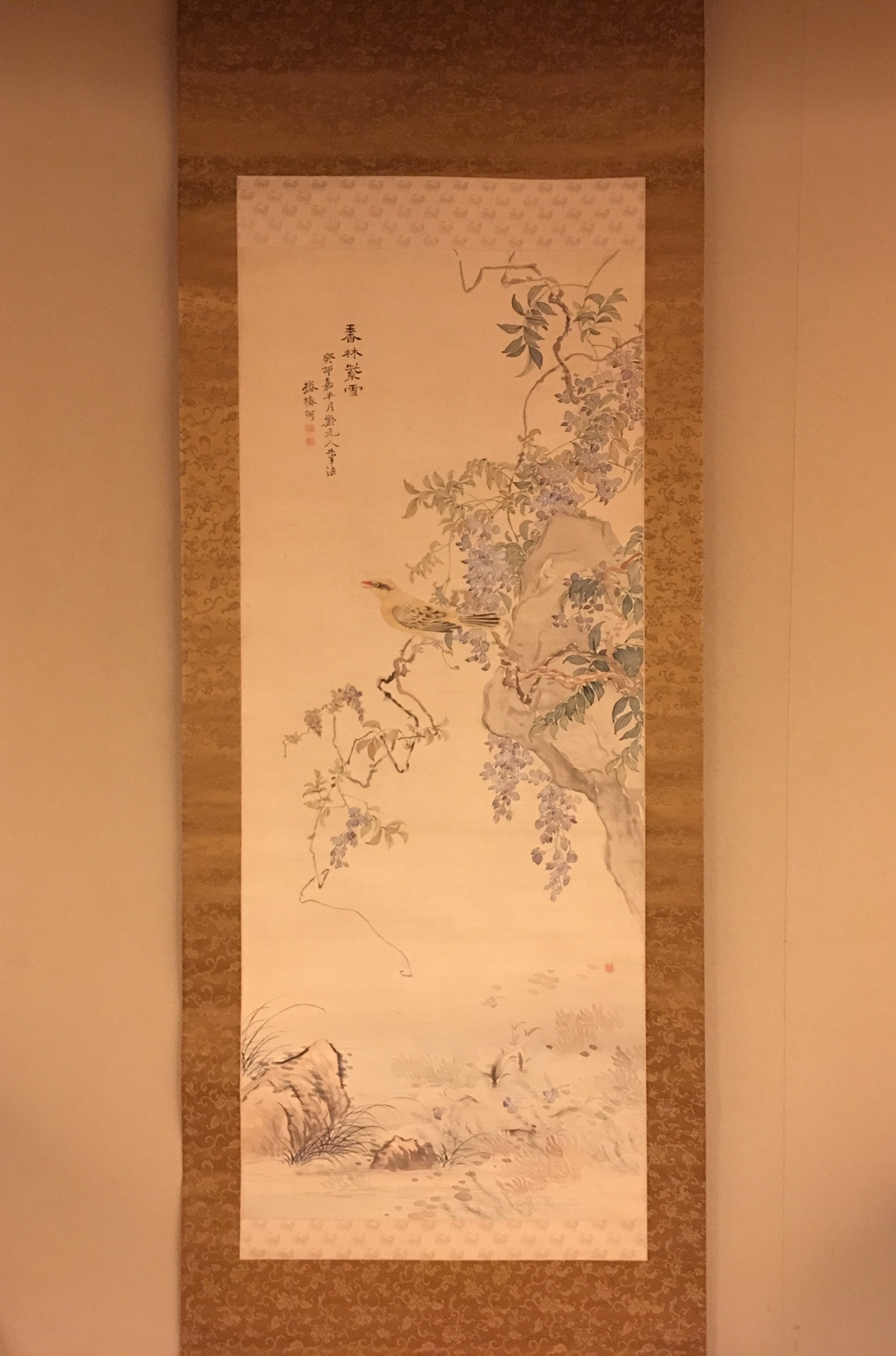 真作/椿椿山/花図/布袋屋掛軸HF-236 582328b4ee6ba.jpg