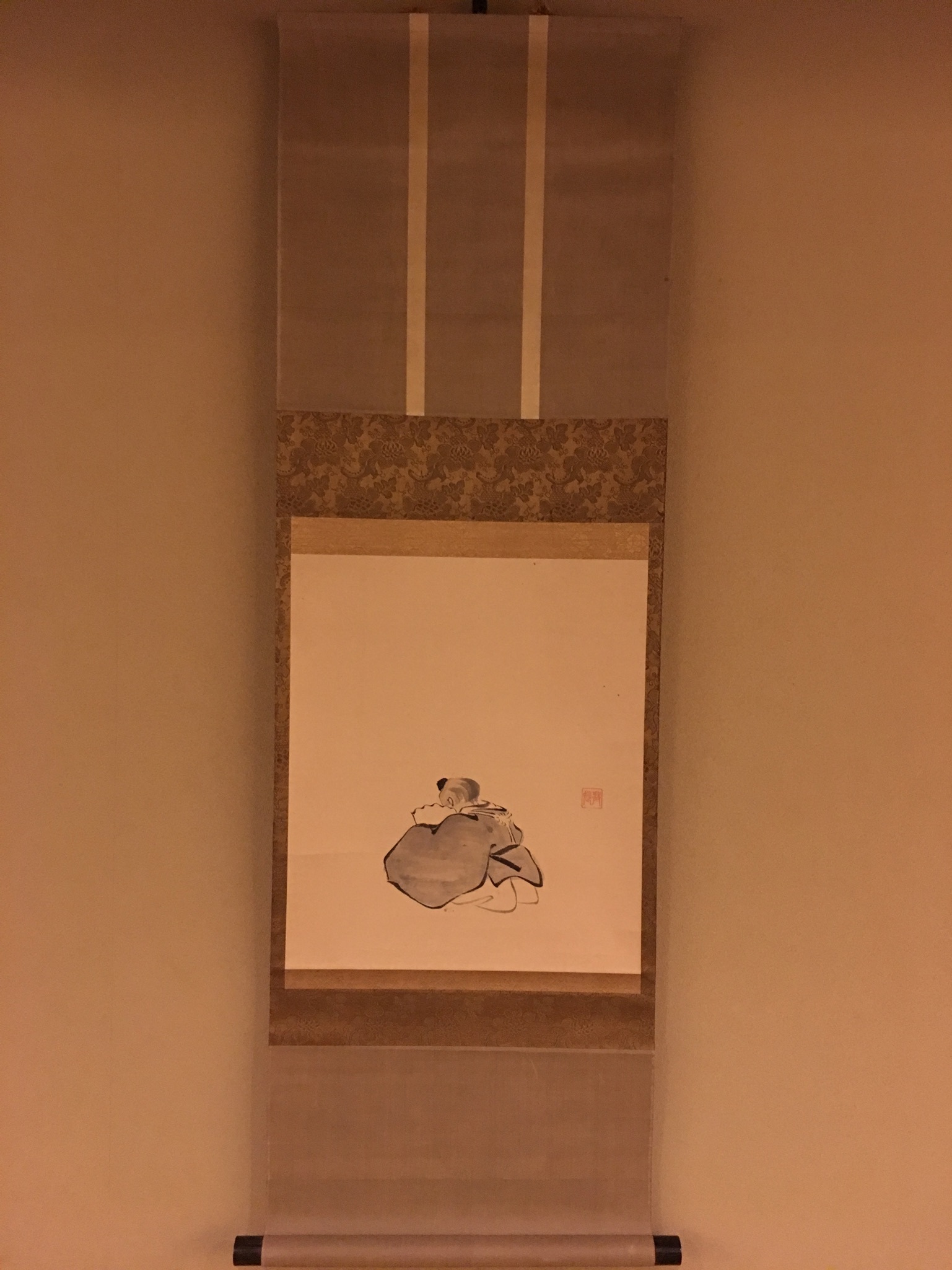 【真作】妙心寺/春應/沙門春慶/萬歳図/人物図仁/掛軸/名家伝来/AC-151 真作】妙心寺/春應/沙門春慶/萬歳図/人物図仁/掛軸/名家