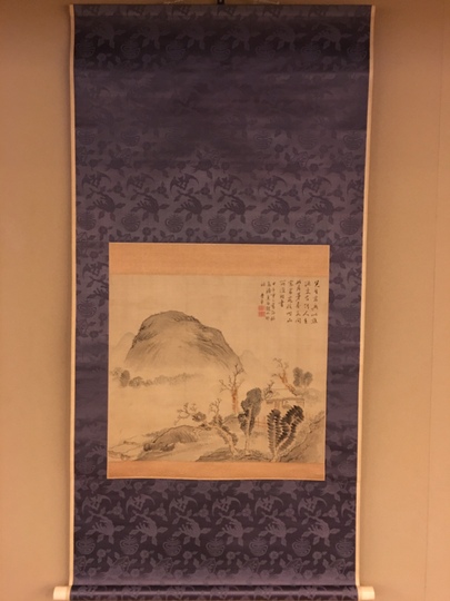掛軸日本画【 杏堂 】山水画掛け軸骨董品