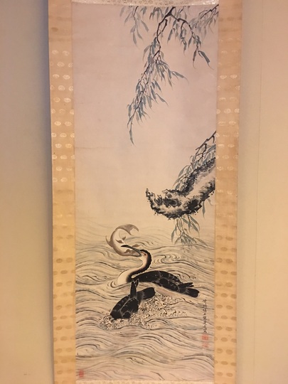 複製/熊代熊斐/松鶴図/美品/印刷工芸/布袋屋掛軸HE-223