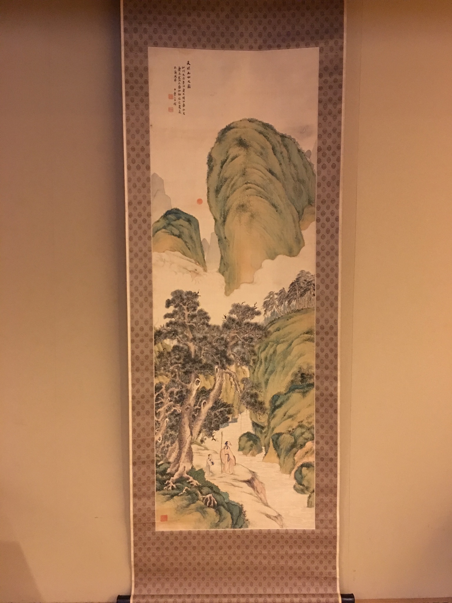真作/四方山蒼風/秋景田家図/布袋屋掛軸HF-991 真作/四方山蒼風/秋景田家図/布袋屋掛軸HF-991