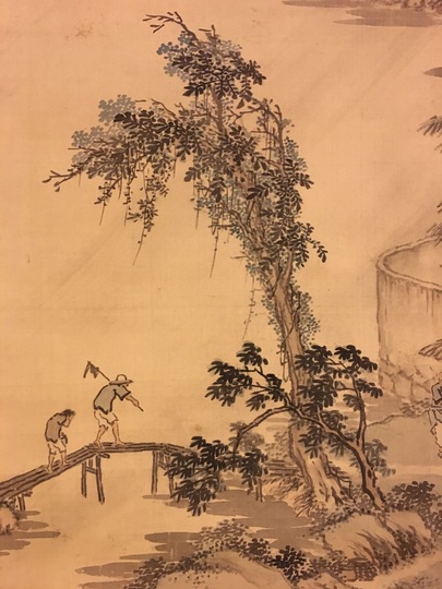 ♥【模写】 掛軸 小田海僊 画賛 桐箱付き 掛け軸 骨董品