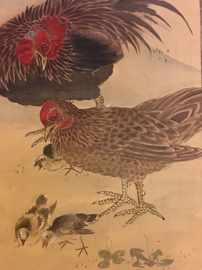 鈴木芙蓉 親子鶏図｜古美術・掛け軸の販売・買取・鑑定-松本松栄堂