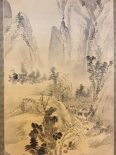 日高鉄翁 倣董其昌筆山水図｜古美術・掛け軸の販売・買取・鑑定-松本松栄堂