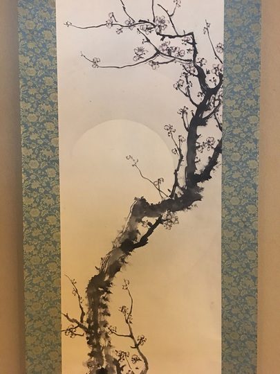 真作/今尾景年/田家早梅図/早春梅花/桐共箱二重箱付/布袋屋掛軸HH-530 絵画