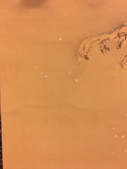 No4734 掛軸　内海宗久作　紅白梅図　絹本　共箱　縁起物　花鳥図　送料無料 美品 掛け軸 内海宗久作 紅白梅図 花鳥 縁起物 年中掛け