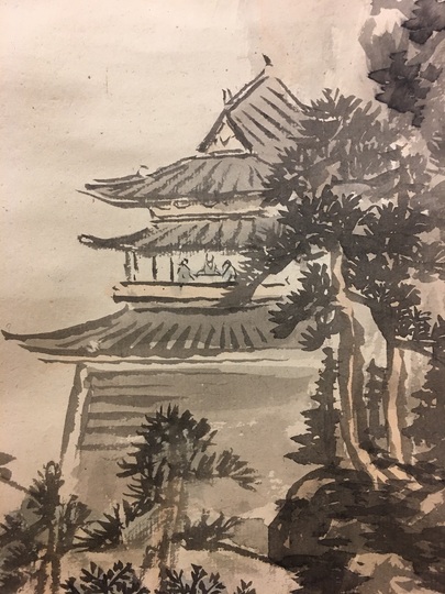 富岡鉄斎 王元之竹楼記 竹林の風景 水墨画 掛軸 富岡鉄斎 王元之竹楼記 竹林の風景 水墨画 掛軸（富岡鉄斎 岳陽