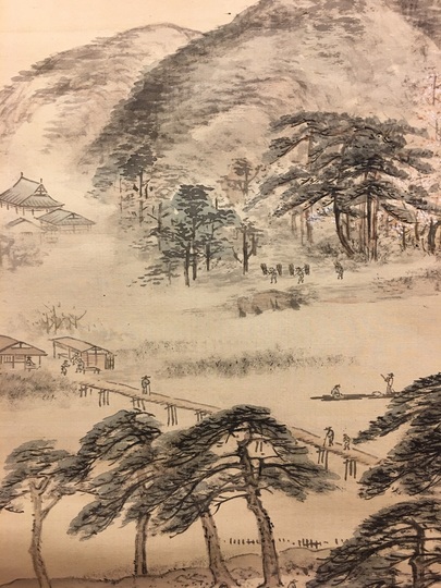 山本梅逸 嵐山図｜古美術・掛け軸の販売・買取・鑑定-松本松栄堂