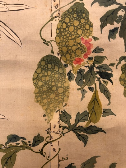 【真作】掛軸　永田春水　葡萄に栗鼠図　花鳥画　淡彩　逸品　合箱入　R149 真作】掛軸 永田春水 葡萄に栗鼠図 花鳥画 淡彩 逸品 合箱入