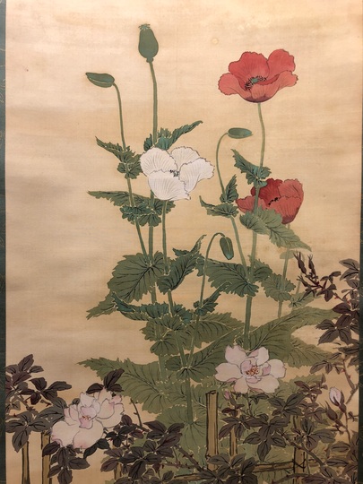 高島北海 春晩花弁図｜古美術・掛け軸の販売・買取・鑑定-松本松栄堂