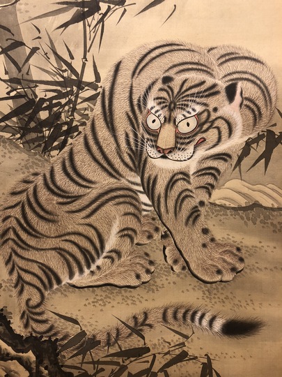 肉筆　虎図 Katsuno Hanko Tiger｜Matsumoto Shoeido | Japanese Paintings