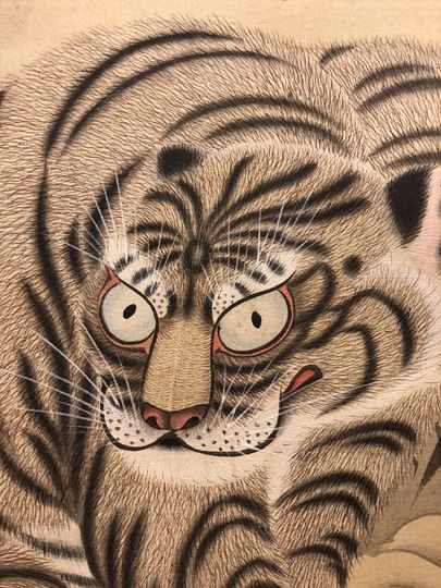 肉筆　虎図 Katsuno Hanko Tiger｜Matsumoto Shoeido | Japanese Paintings