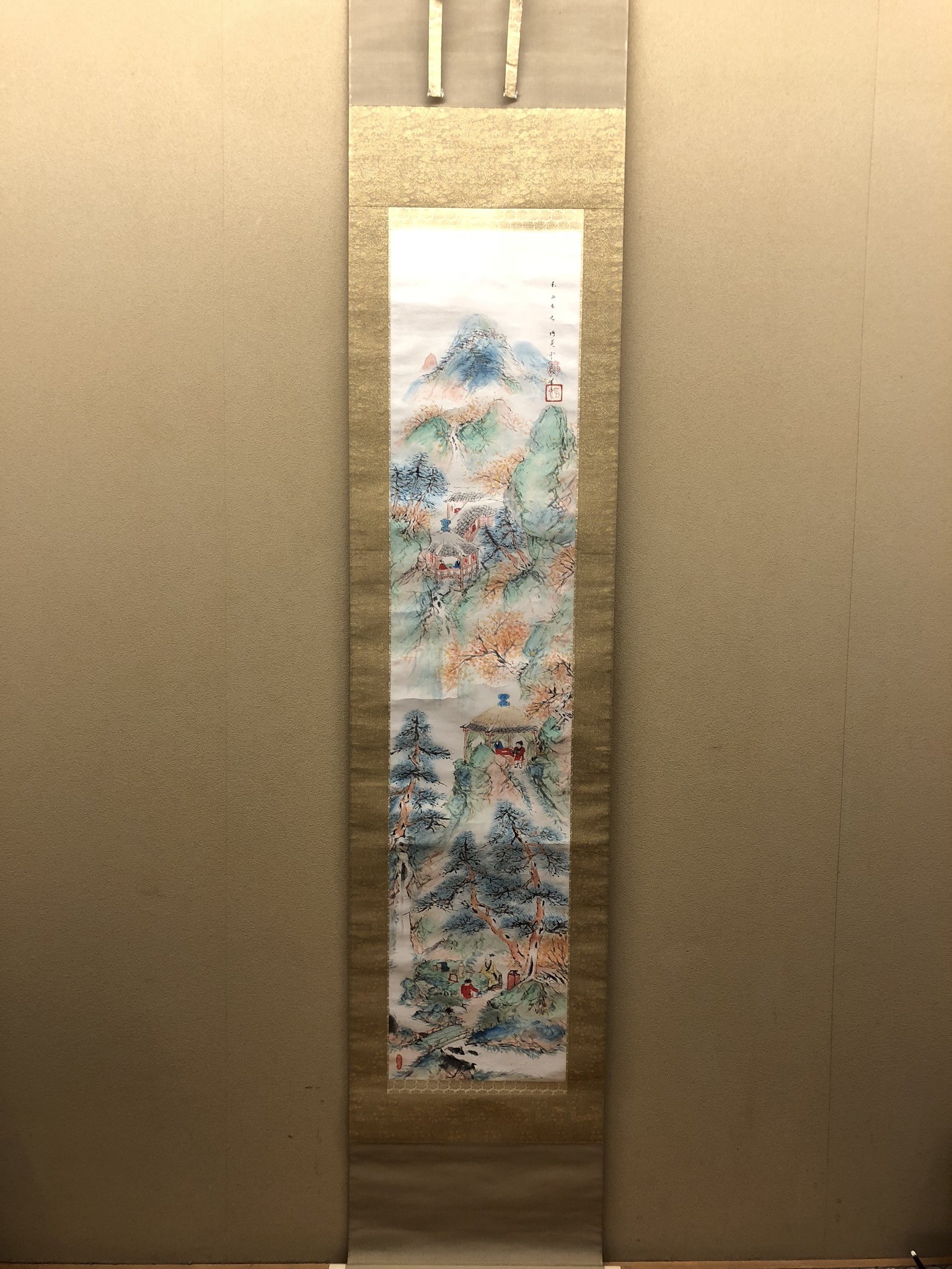 真作】清水寺管長/松本大圓/心清聞妙香/茶道具/茶掛/掛軸/名家