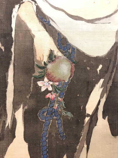 宋紫石　人物画　絹本掛軸　真贋不明 宋紫石「花鳥図」 絹本 着色 長崎派 江戸絵画 / Sō Shiseki