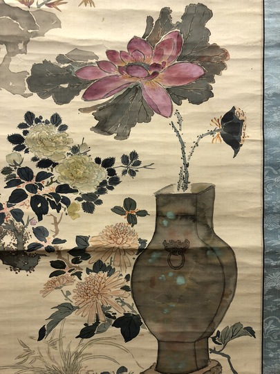 富岡鉄斎 名花十友図｜古美術・掛け軸の販売・買取・鑑定-松本松栄堂