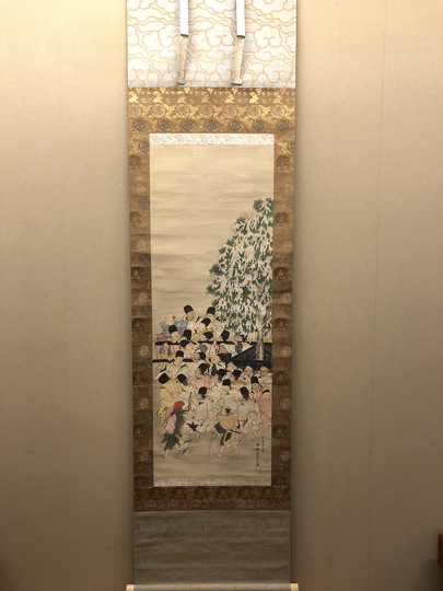 No3169 掛軸 上田公長 人物図 紙本 合箱 日本画 古画 古美術
