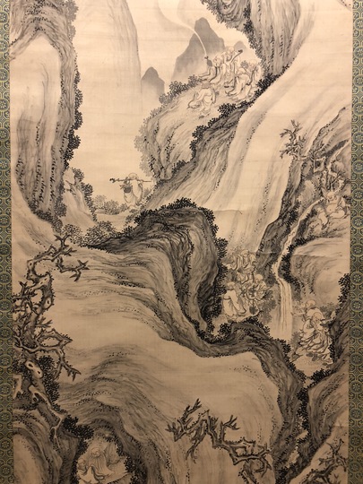 田能村直入 山水中阿羅漢図｜古美術・掛け軸の販売・買取・鑑定