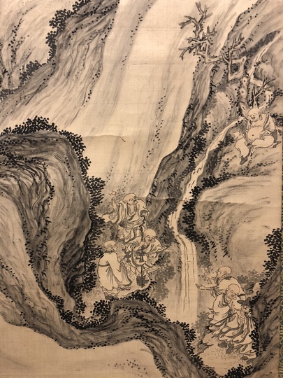 田能村直入 山水中阿羅漢図｜古美術・掛け軸の販売・買取・鑑定