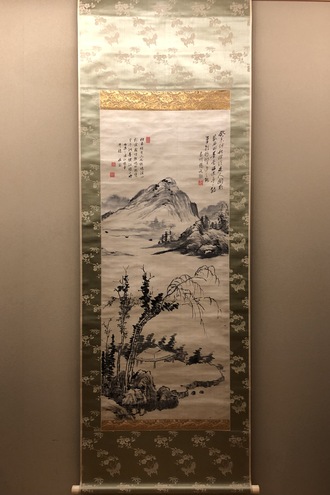 貫名海屋 楊文驄写水墨山水図