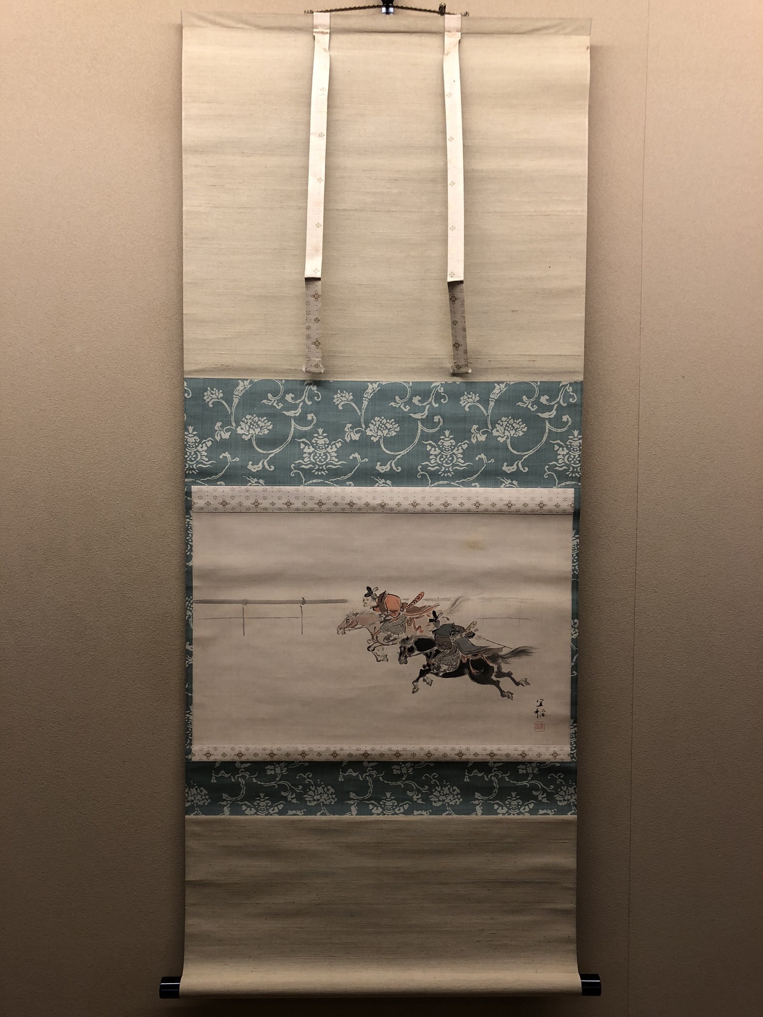 掛軸 日本画 【 森村 宜稲 】 花鳥図 掛け軸 桐箱付き 骨董品