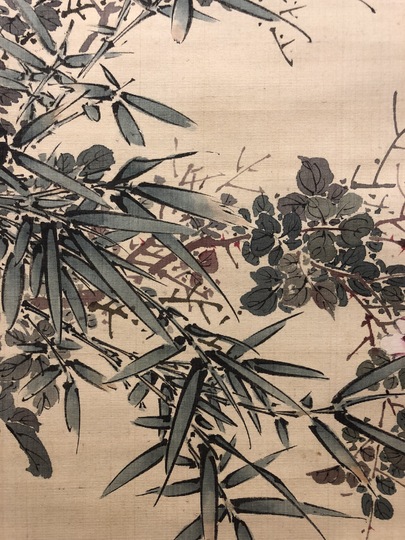 山本梅逸 月季双雀図｜古美術・掛け軸の販売・買取・鑑定-松本松栄堂