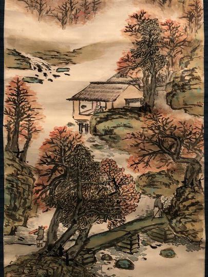 富岡鉄斎、竹窓聴雨図、画集画、額付 富岡鉄斎 瓢鮎図｜古美術・掛け軸の販売・買取・鑑定-松本松栄堂