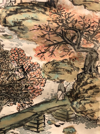 富岡鉄斎 秋景山水図｜古美術・掛け軸の販売・買取・鑑定-松本松栄堂