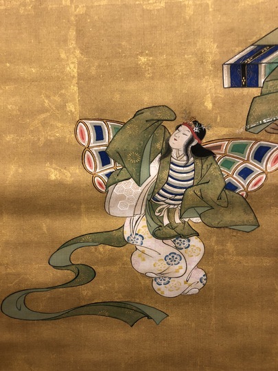 鑑定 日本画・在銘【善水】 筆 美人之図 掛軸 鑑定 日本画・在銘【善水】 筆 美人之図 掛軸