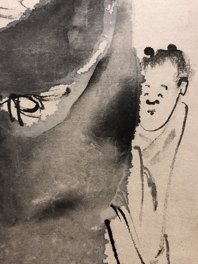 池大雅　　紙本水墨画　人物画　　額装仕立て　　落款印譜在 池大雅 高士図｜古美術・掛け軸の販売・買取・鑑定-松本松栄堂