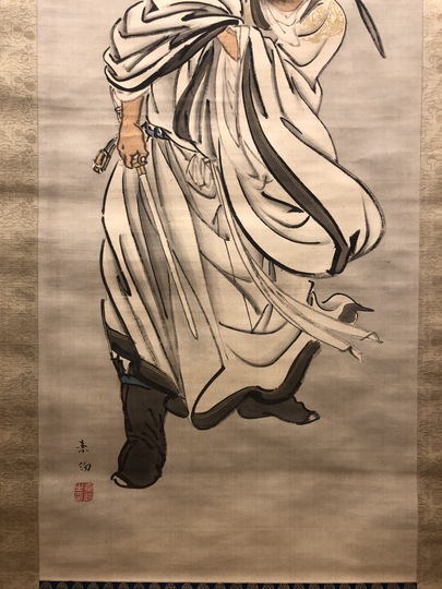 掛軸 俳画（茶掛）松岡柳甫/雲々峯