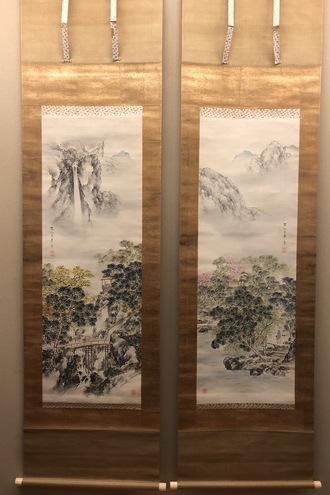 中島来章 春秋山水