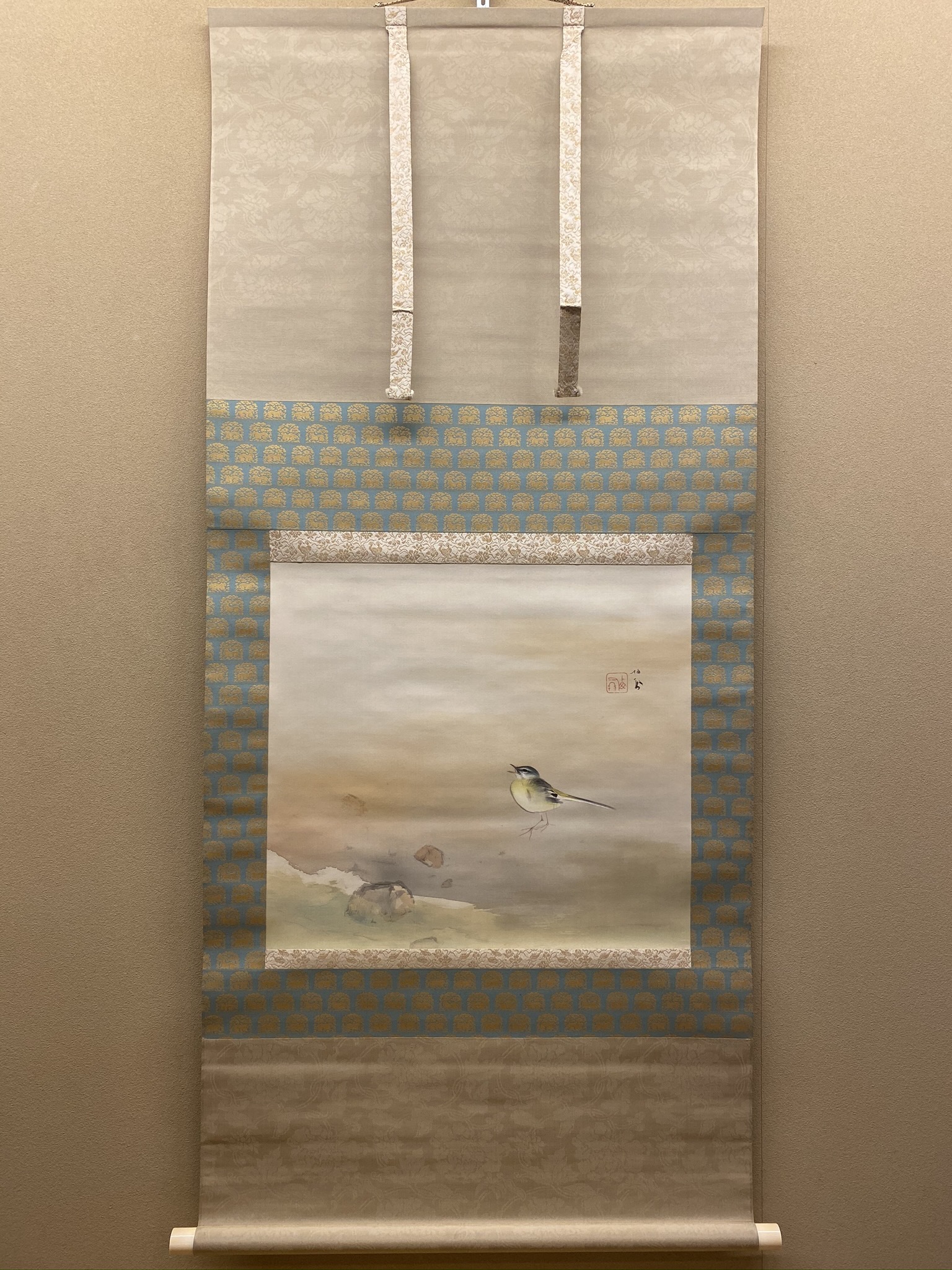 掛軸 (掛け軸) 海幸 竹内栖鳳 尺五横 約横54.5cm×縦115cm g4799 KZ2G9