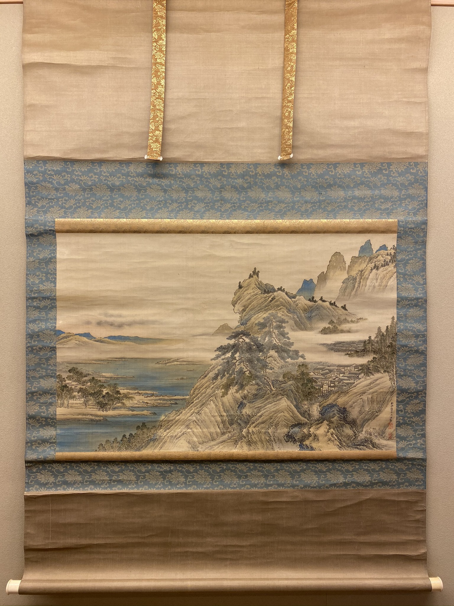 狩野永岳 漁邨夕照図｜古美術・掛け軸の販売・買取・鑑定-松本松栄堂