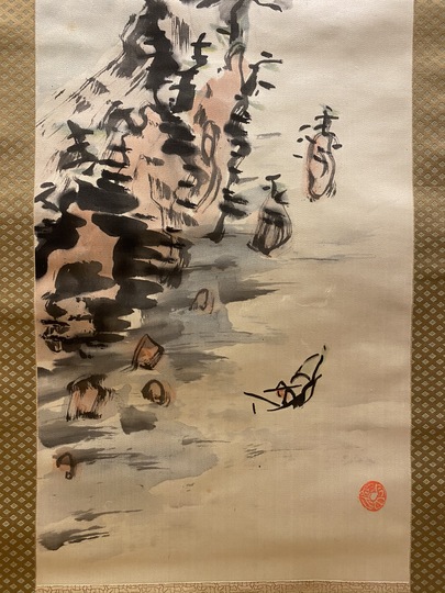 福田古道人 清江獨釣図｜古美術・掛け軸の販売・買取・鑑定-松本松栄堂