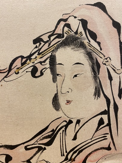 河鍋暁斎 見立て芦葉達磨図|古美術・掛け軸の販売・買取・鑑定 河鍋暁斎 見立て芦葉達磨図|古美術・掛け軸の販売・買取・鑑定