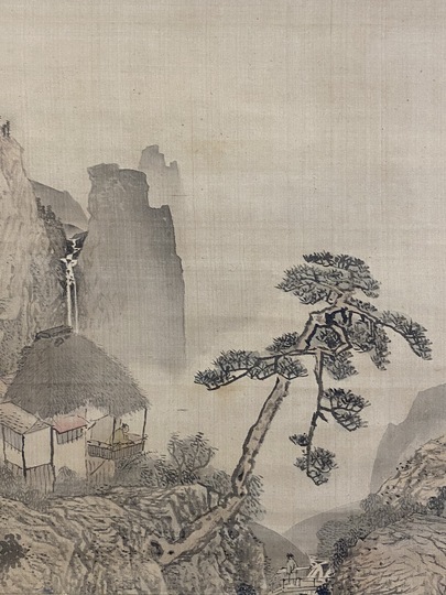 安価 真作】円山應瑞/円山応挙の長男/松嶺旭図/山水図/掛軸/名家伝来 絵画