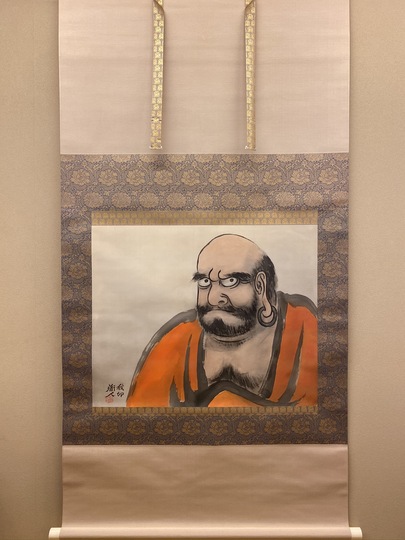 真作/河野秋邨/塔山水図/布袋屋掛軸HH-871 絵画