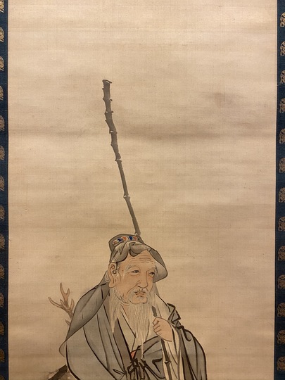 【模写】【伝来】M1737〈円山応挙〉寿老人図 江戸時代 円山派の祖 B-IK0402-S57｜伝 円山 応挙｜寿老人図｜本間美術館所蔵作品