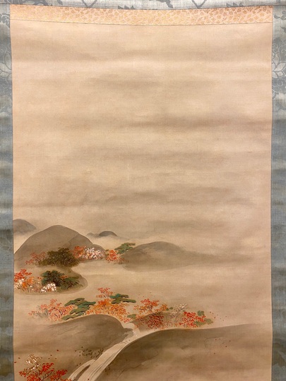 掛け軸 狩野常信 猫圖