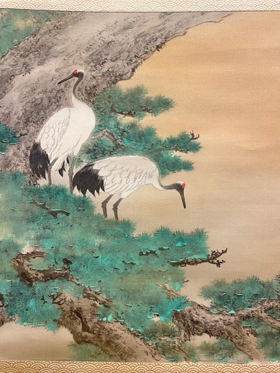 今尾景祥 瑞松雙鶴図｜古美術・掛け軸の販売・買取・鑑定-松本松栄堂