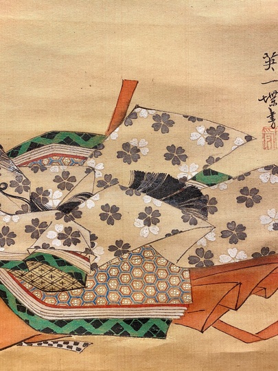 【複製】作者不詳/小野小町画賛/美人画/工芸品/掛軸/名家伝来/AC-449 複製/作者不詳/小野小町画賛/美人図/美人画/工芸品/掛軸☆宝船
