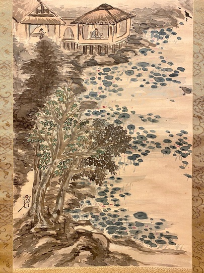 富岡鉄斎 蓮池夏居｜古美術・掛け軸の販売・買取・鑑定-松本松栄堂