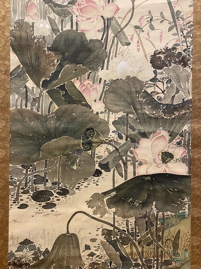 中林竹洞 蓮図|古美術・掛け軸の販売・買取・鑑定-松本松栄堂 中林竹洞 蓮図|古美術・掛け軸の販売・買取・鑑定-松本松栄堂