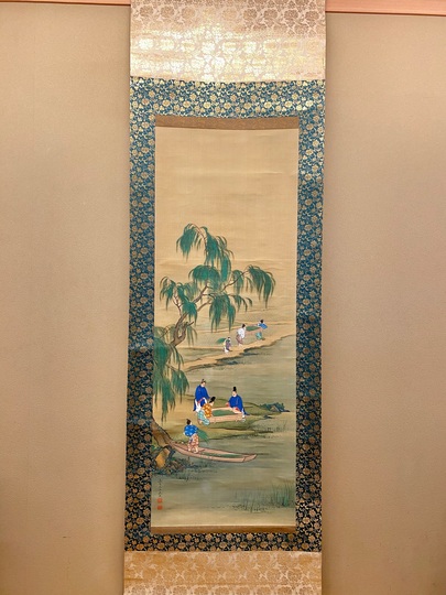 中尾淳 花菖蒲 日本画 絵画 額装 スっ