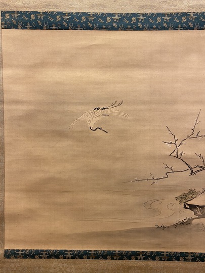 真作】狩野勝川院（雅信）/江戸前期/林和靖図/掛軸/名家伝来/AA-420